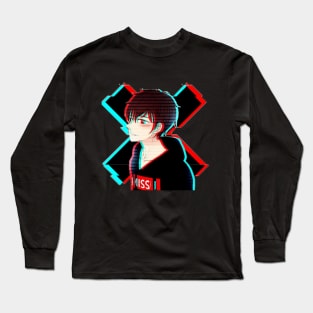 Glitch Anime Boy Long Sleeve T-Shirt